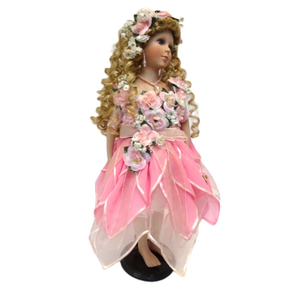 Vintage Traditions Doll Collection 20" Blonde Curly Hair Barefoot